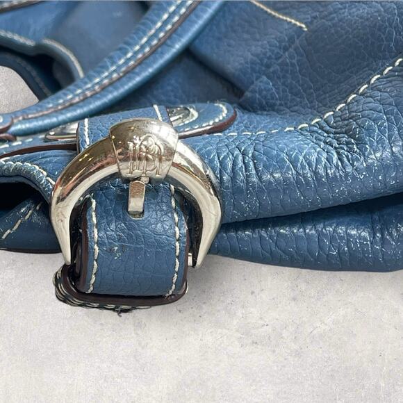 Mia Battina Retro Blue Leather Hand Bag - Picture 3 of 14